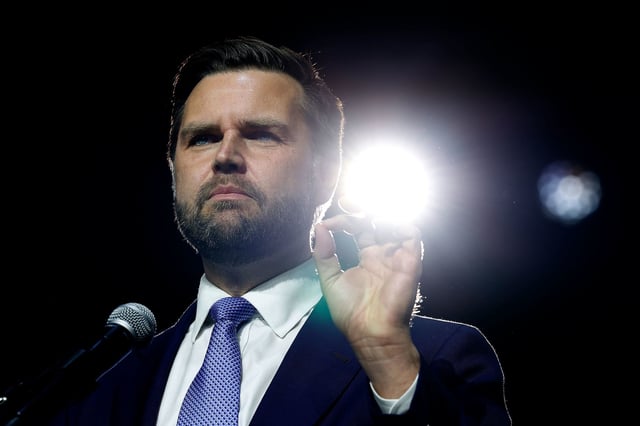 Ohio Sen. JD Vance speaks at a campaign rally in Reno, Nevada, on July 30, 2024.