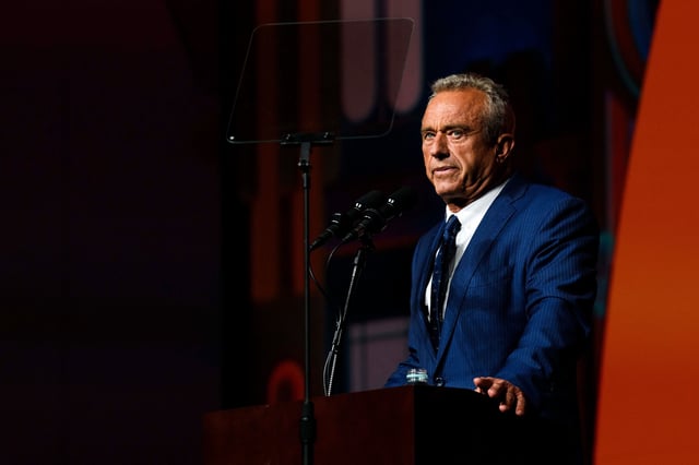 Robert F. Kennedy Jr. speaks at the Bitcoin 2024 conference in Nashville, Tennessee, on Friday, July 26.