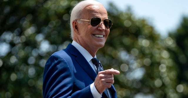 President Joe Biden departs the White House in Washington, D.C., on July 29. (Bonnie Cash / Getty Images)