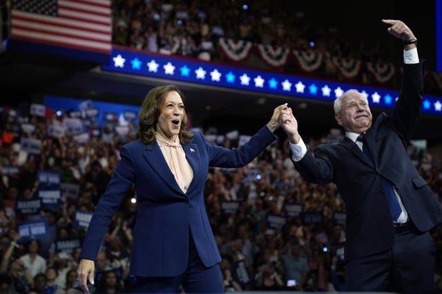 Kamala Harris and Tim Walz
