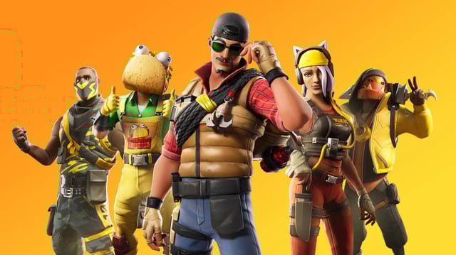 a lineup of Fortnite skins from a Battle Pass offered in 2020