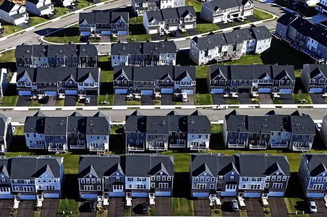 A housing development in Cranberry Township, Pa., is shown on March 29, 2024. (AP Photo/Gene J. Puskar, File)