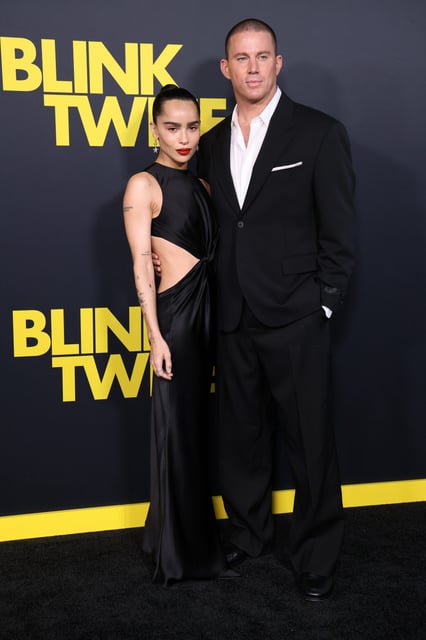 Zoë Kravitz and Channing Tatum attend the Los Angeles premiere of "Blink Twice," where the "Big Little Lies" actress praised the "Magic Mike" breakout star.