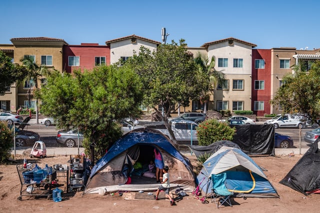 A homeless encampment in San Diego, Calif., on July 27, 2024.