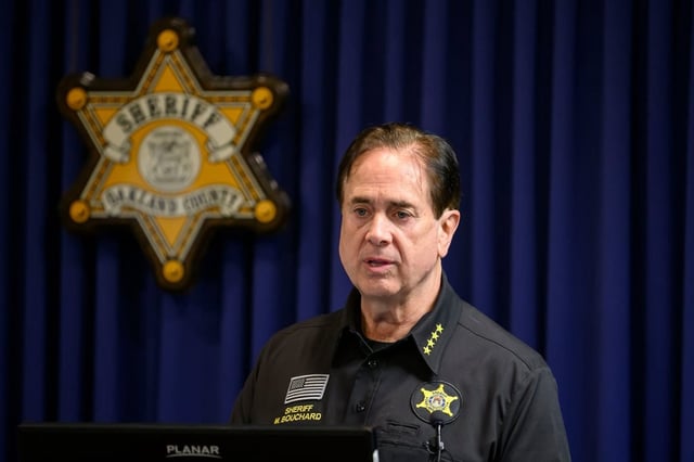 Oakland County Sheriff Michael Bouchard speaks at a news conference. Photo: Detroit News via TNS