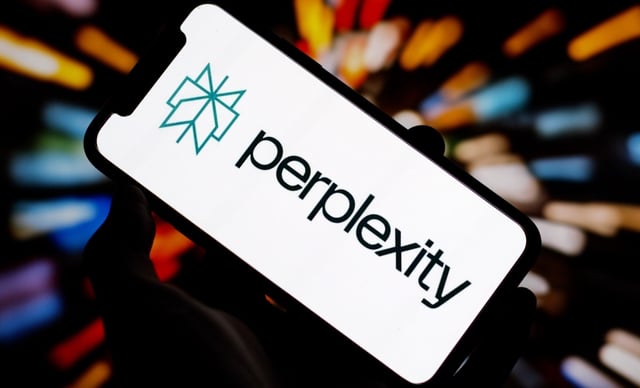 in this photo the Perplexity logo is displayed on a smartphone screen.indonesia - June 13th 2024.