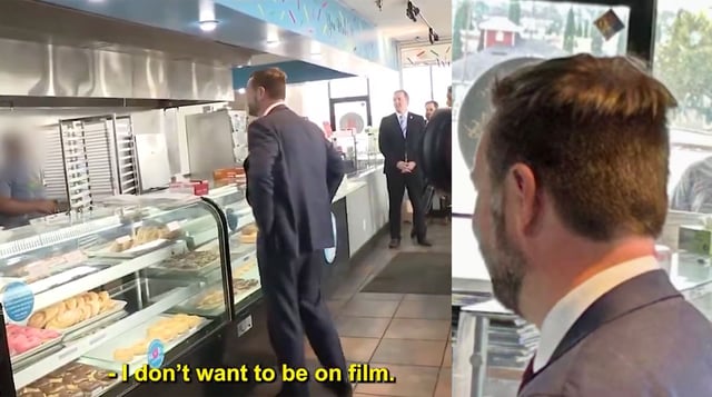 J.D. Vance's Awkward Donut Shop Visit