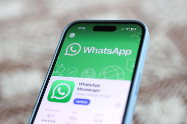 WhatsApp is seen on the App Store.