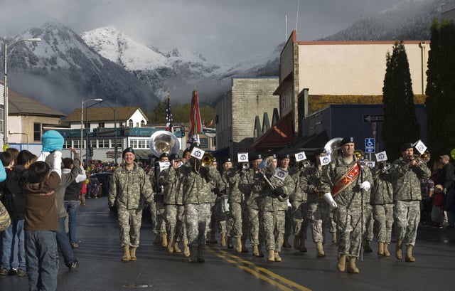 Army Band Marching on Alaska Day