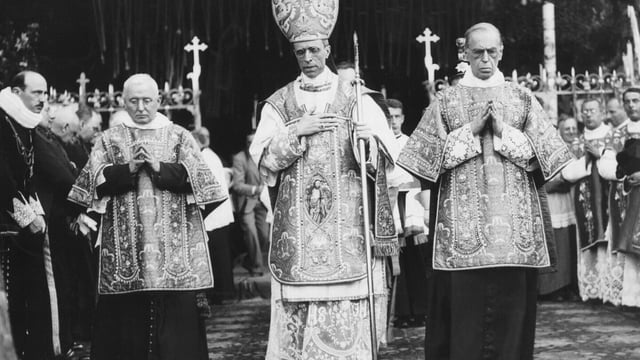 FILE - Undated file photo of Pope Pius XII. Researchers have discovered new documentation that substantiates reports that Catholic convents and monasteries in Rome sheltered Jews during World War II, providing names of at least 3,200 Jews whose identities have been corroborated by the city’s Jewish community, officials said Thursday, Sept. 7, 2023. The documentation doesn’t appear to shed any new light on the role of Pope Pius XII during the Nazi occupation of Rome. (AP Photo)