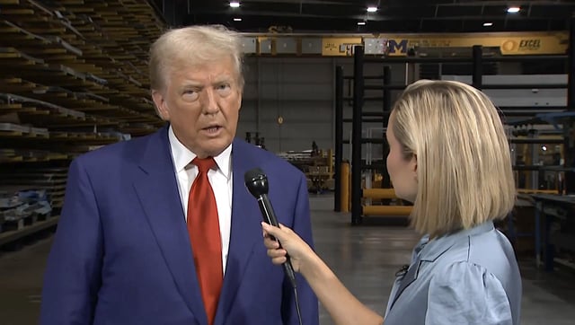 Trump talking to reporter about abortion