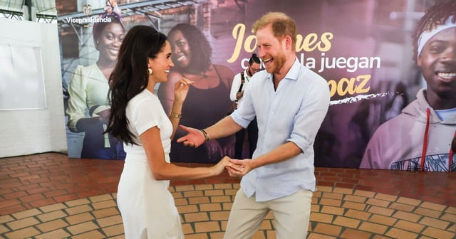 Meghan, Duchess of Sussex and Prince Harry, Duke of Sussex seen at the Unidad Recreativa El Vallado on August 18, 2024 in Cali, Colombia. (Eric Charbonneau - Archewell Foundation / Getty Images)