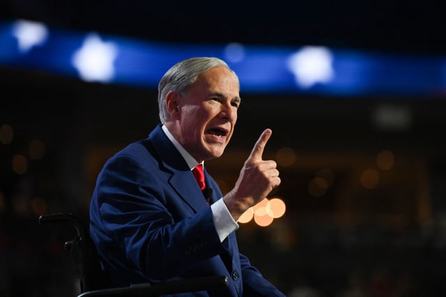 Greg Abbott at the Republican National Convention in Milwaukee, on July 17, 2024. 