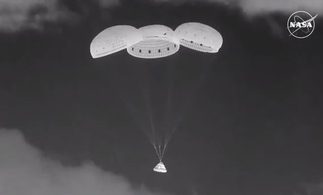 An image about Boeing's Starliner spacecraft returns to Earth without the crew it took to space