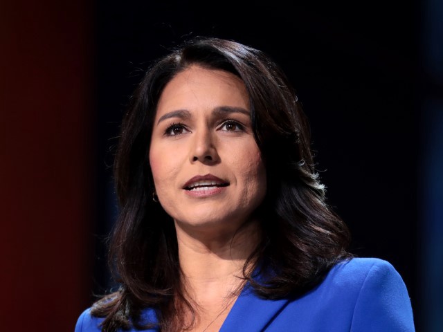 U.S. Congresswoman Tulsi Gabbard speaking with attendees at the 2019 California Democratic Party State Convention at the George R. Moscone Convention Center in San Francisco, California. (Gage Skidmore via Flickr)