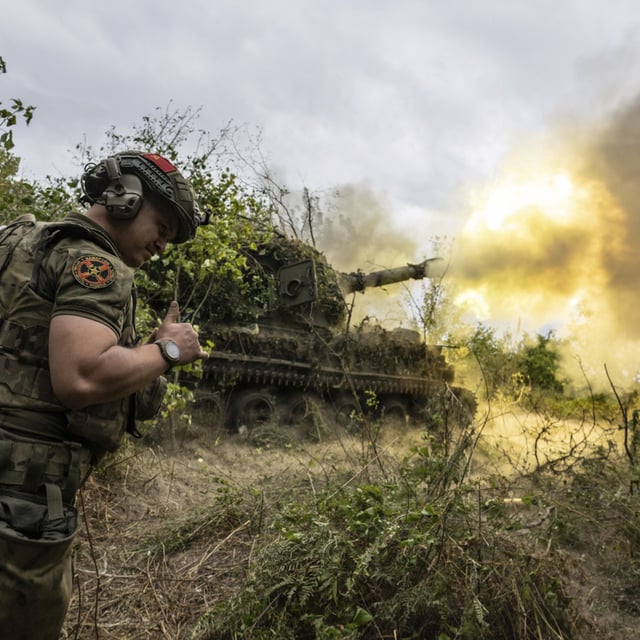 Russian servicemen of the combined artillery group of Akhmat special forces fire a 2S3 Akatsiya self-propelled howitzer towards Ukrainian positions during a mission in Kursk region, Russia.
Russian forces have launched a concerted push against Ukrainian troops in the border Kursk region, according to Russian and Ukrainian sources, more than a month after Kyiv launched its surprise incursion across the border. This image was provided to AP by a third party, and Newsweek could not independently verify its accuracy nor authenticity.