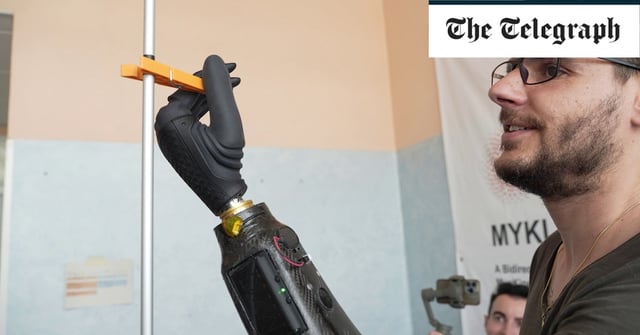 The prosthetic allows the wearer to control the force applied when grasping fragile objects