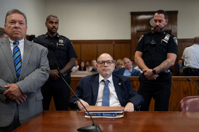 Former film producer Harvey Weinstein appears in court in New York, U.S.,  July 19, 2024. Adam Gray/Pool via REUTERS/File Photo