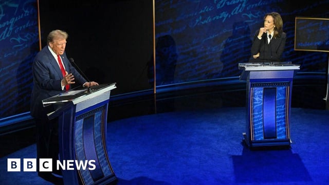Trump and Harris during the debate