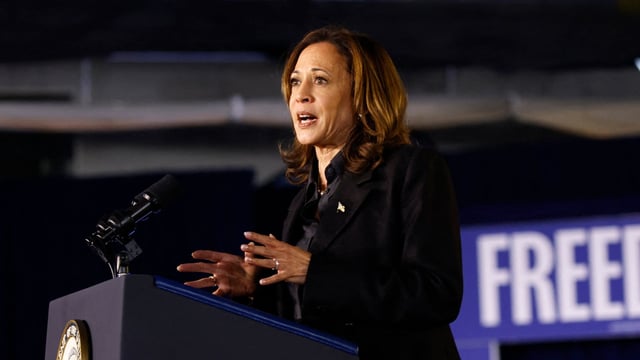 US Vice President and Democratic presidential candidate Kamala Harris faced backlash for claiming no U.S. troops are in active combat zones. (Photo by KENA BETANCUR / AFP)