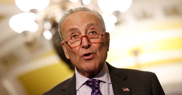 U.S. Senate Majority Leader Chuck Schumer (D-NY) speaks during a press conference after the weekly Democratic caucus policy luncheon at the U.S. Capitol amid ongoing talks over government funding, as the threat of an October government shutdown looms on Capitol Hill in Washington, U.S., September 6, 2023. REUTERS/Julia Nikhinson
