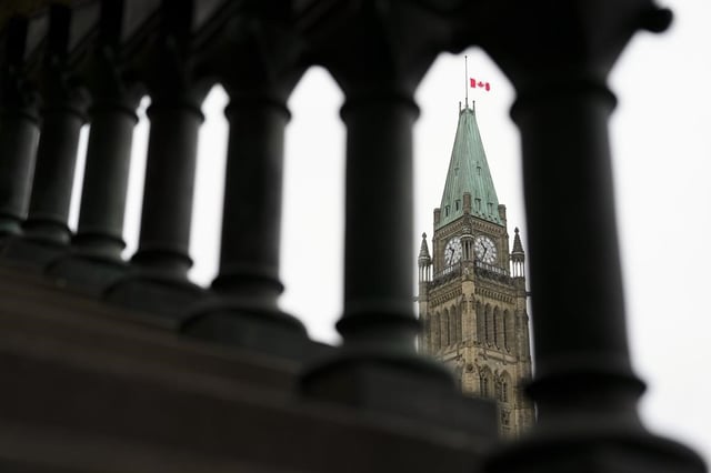 The Peace Tower on Parliament Hill in Ottawa on Monday, March 18, 2024. 