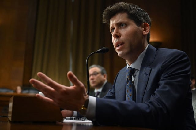 Samuel Altman, CEO of OpenAI, testifies during a Senate hearing on artificial intelligence, in Washington, DC, May 16, 2023. Photo: AFP/Getty Images/TNS